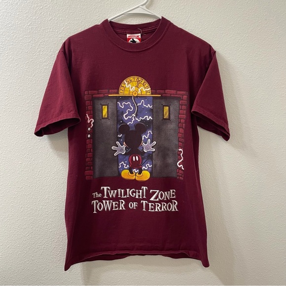 Disney Other - Disney the twilight zone tower of terror Mickey t shirt maroon vintage medium